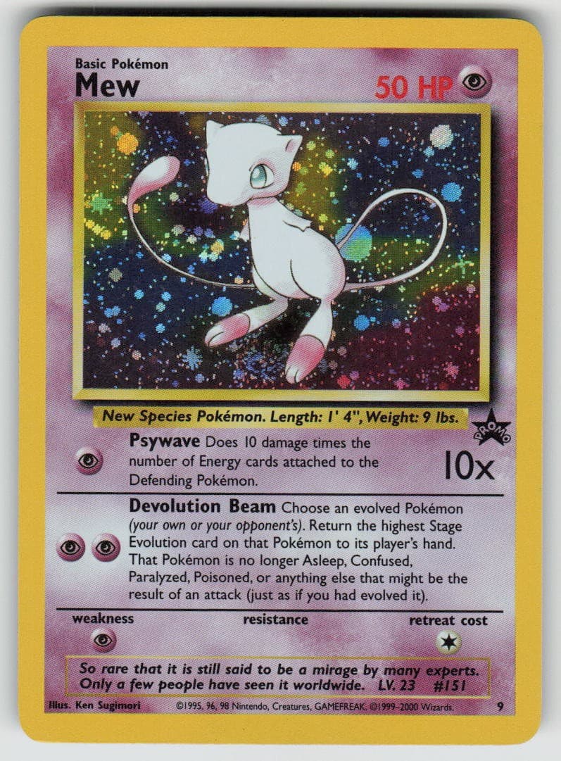 SWIRL (between legs) Mew Holo 9 Promo Wizards Black Star Promos Pokemon LP