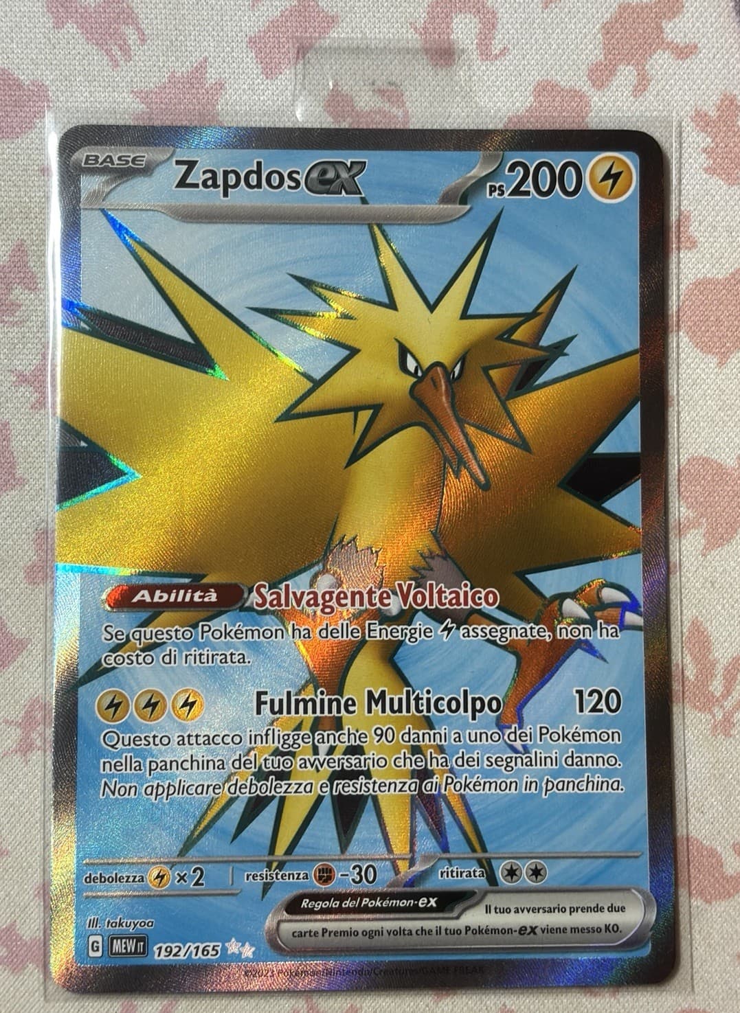 192-165 Zapdos ex Full Art MEW 151  ITA NM