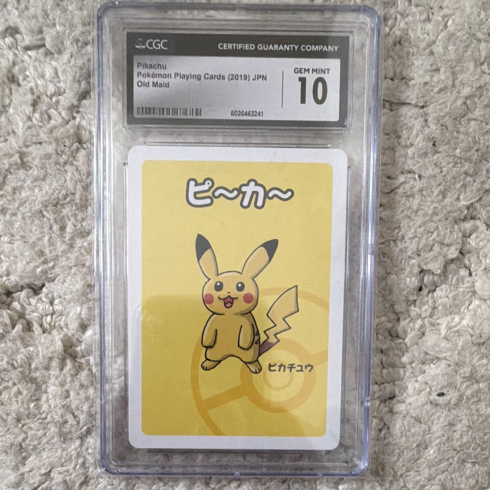 CGC 10 Pikachu Pokemon Playing Cards Old Maid 2019 Japanese Regular