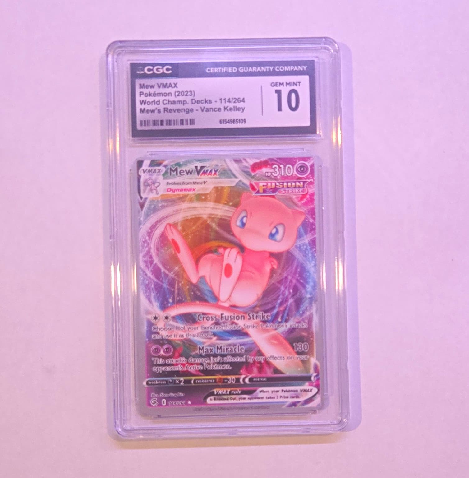 CGC 10 Mew VMAX World Championship Decks English 2023 Holo 114/264
