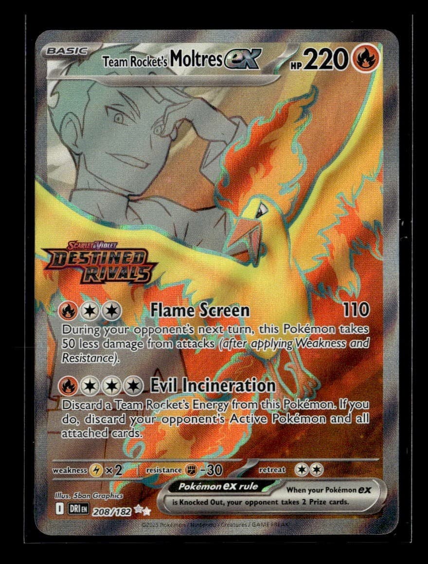 Pokemon Team Rocket's Moltres ex #208/182 SV10: Destined Rivals
