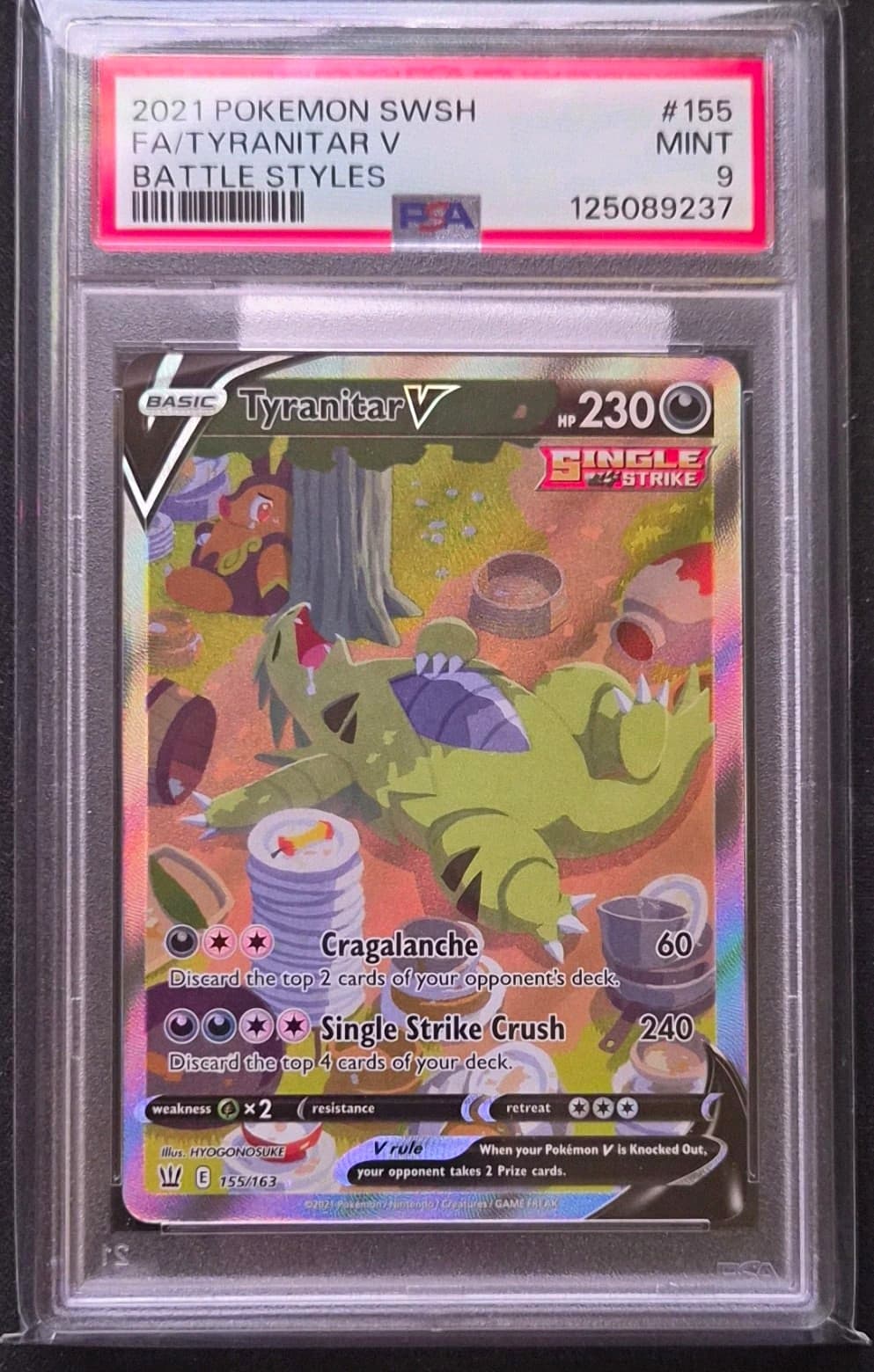 PSA 9 2021 Pokemon Tyranitar V Alternate Full Art Holo EN 155/163