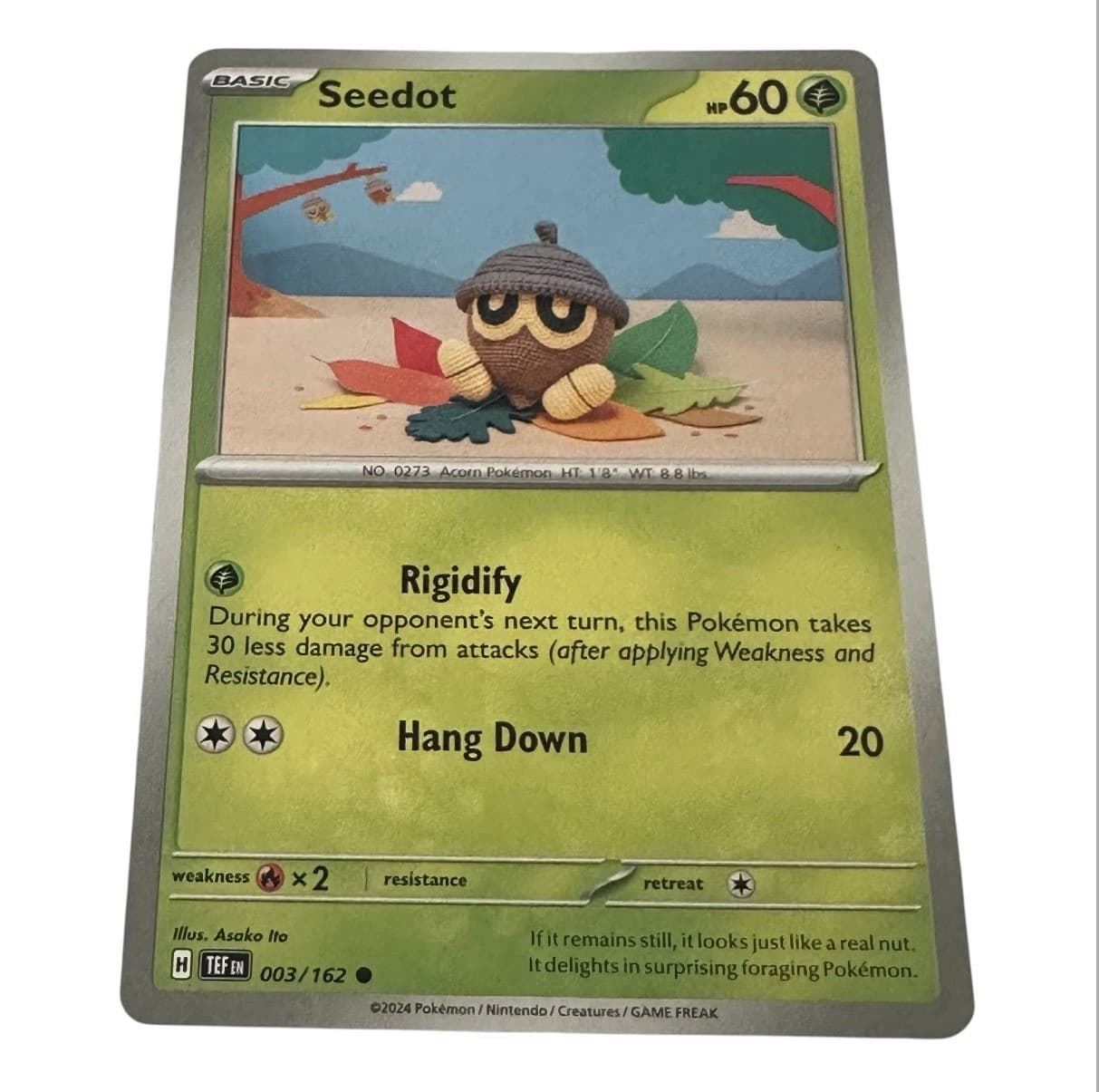 Pokemon TCG Card Seedot SV05: Temporal Forces 003/162 - Buy 3 Get 2 Free