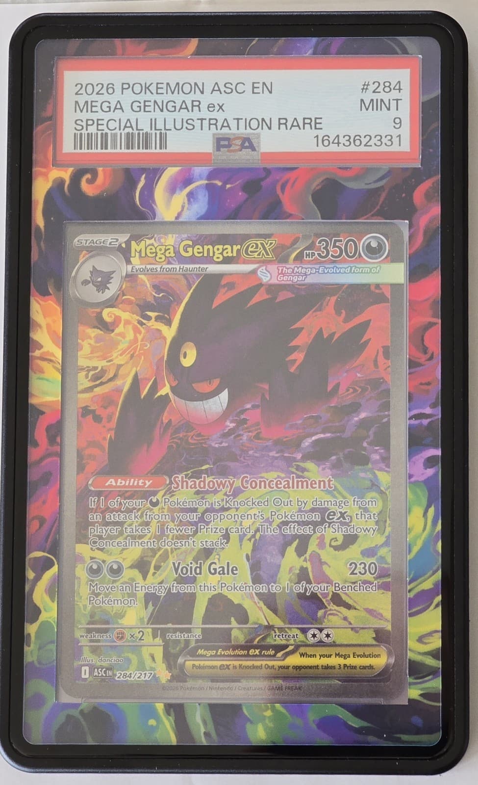 2026 Pokemon Mega Gengar SIR 284/217 PSA 9 w/extended Art Case 🔥