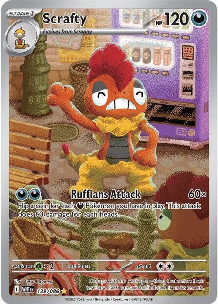Holofoil - Scrafty - 139/086 - NM - SV: White Flare