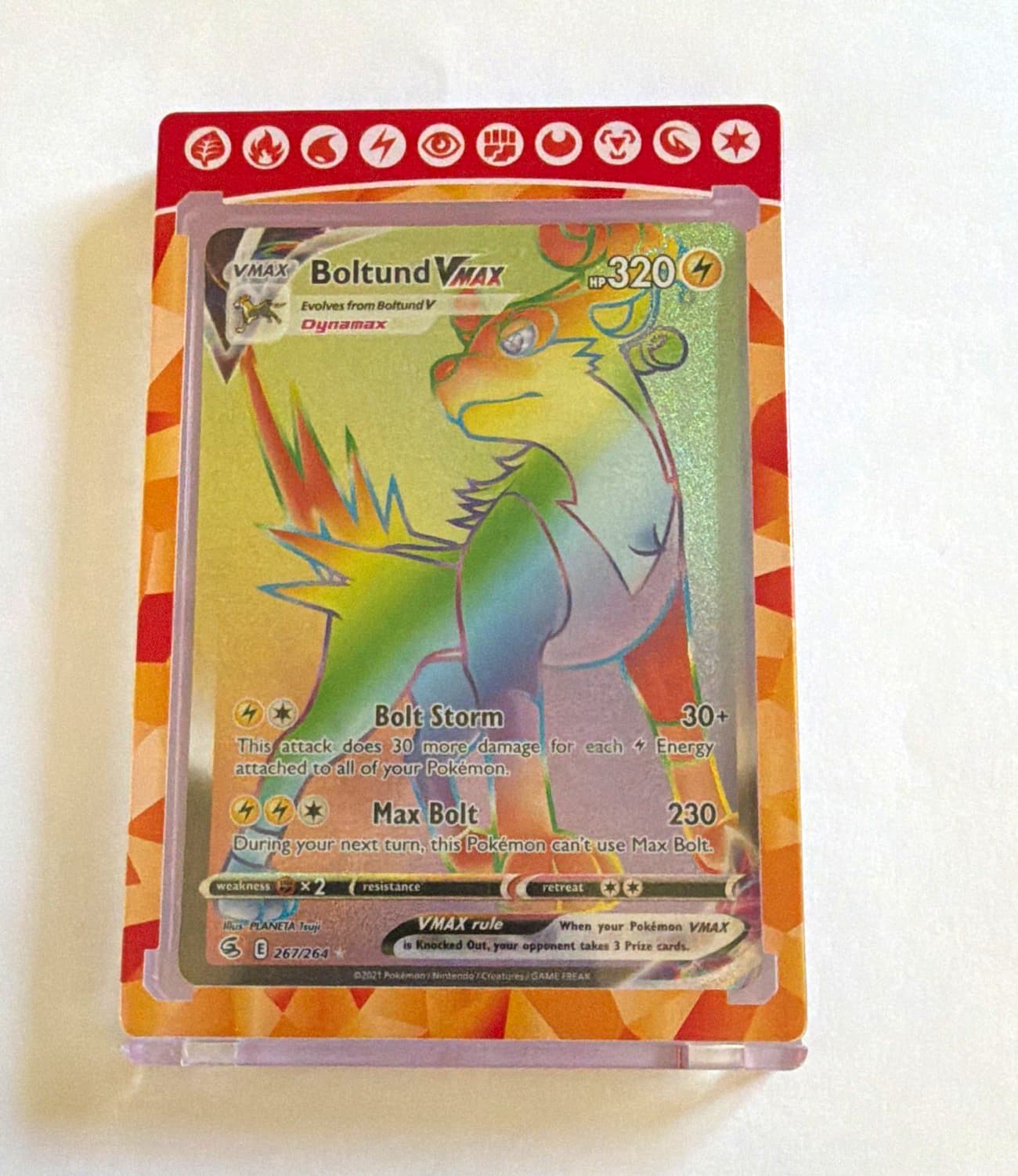 Pokemon Boltund VMAX 267/264 Swsh08 Fusion Strike Secret Rare Holo English