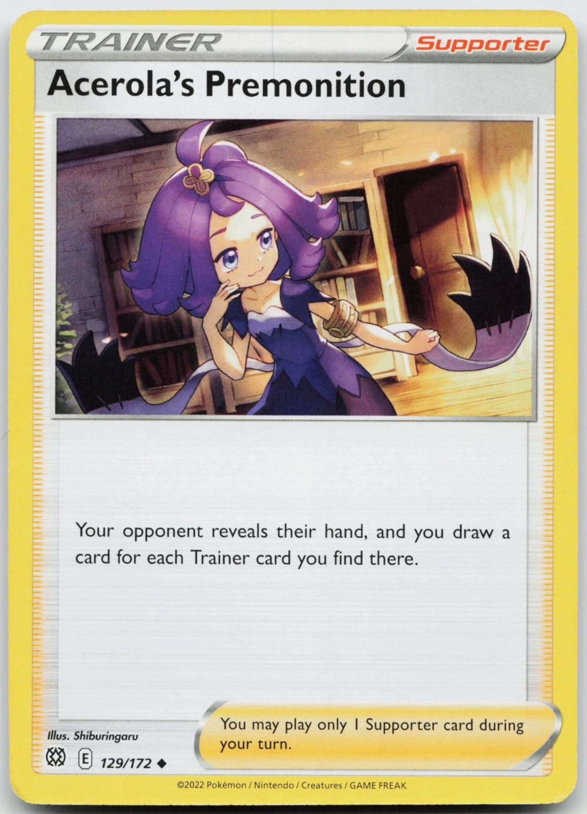 Acerola's Premonition Pokemon SWSH09: Brilliant Stars 129/172 LP
