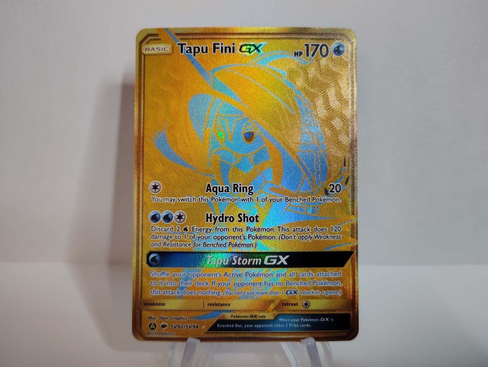 Card Tapu Fini GX Holo Rare Pokemon Hidden Fates Shiny Vault SV92/SV94 - NM