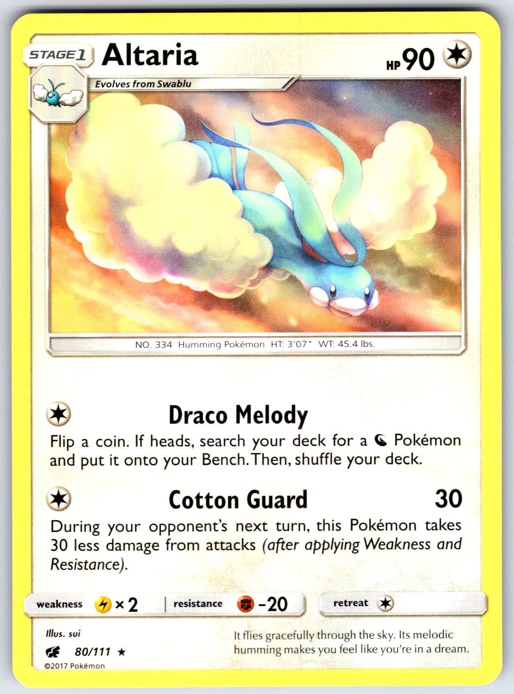 Altaria 80/111 Rare Crimson Invasion Pokemon Lightly Played