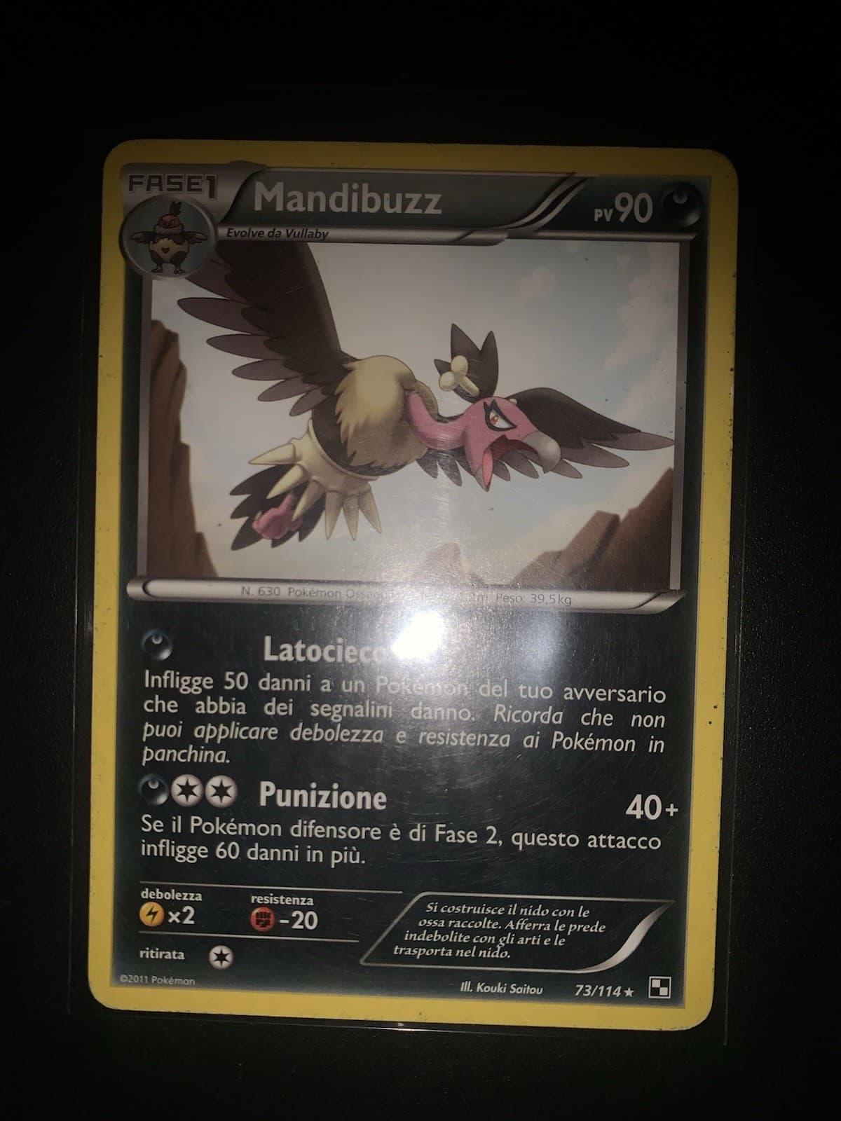 Carta Pokémon Mandibuzz Rara 73/114 Nero E Bianco Ita Italiano