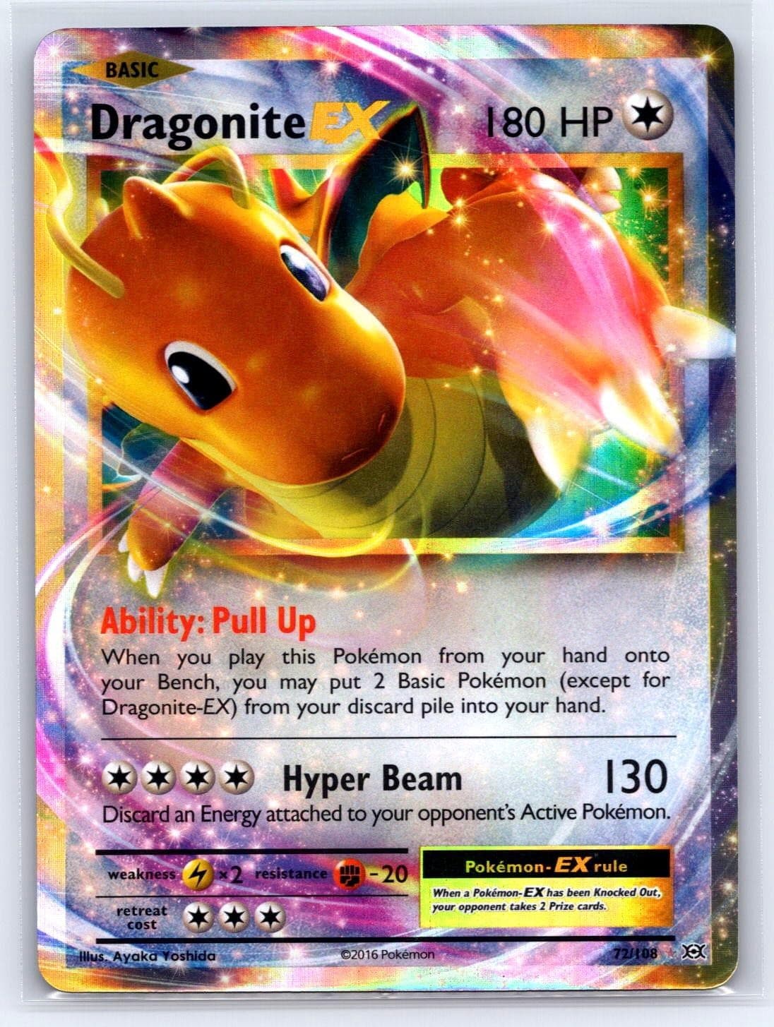 Dragonite EX 72/108 Holo Ultra Rare Evolutions Pokemon Near Mint
