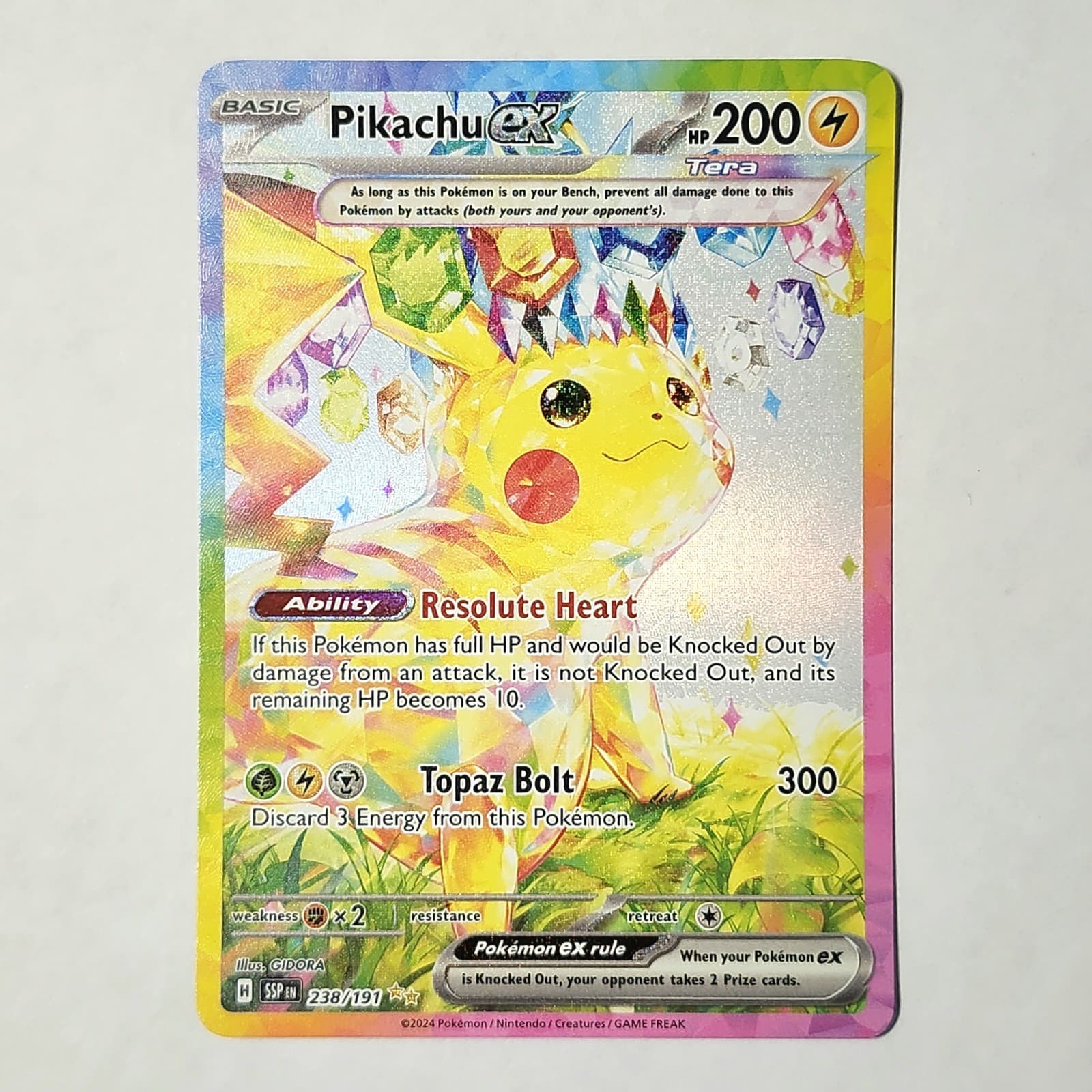 ⚡️ Pikachu eX 238/191 *NM* Full Art Holo [SIR] Surging Sparks SV Pokémon EN NP