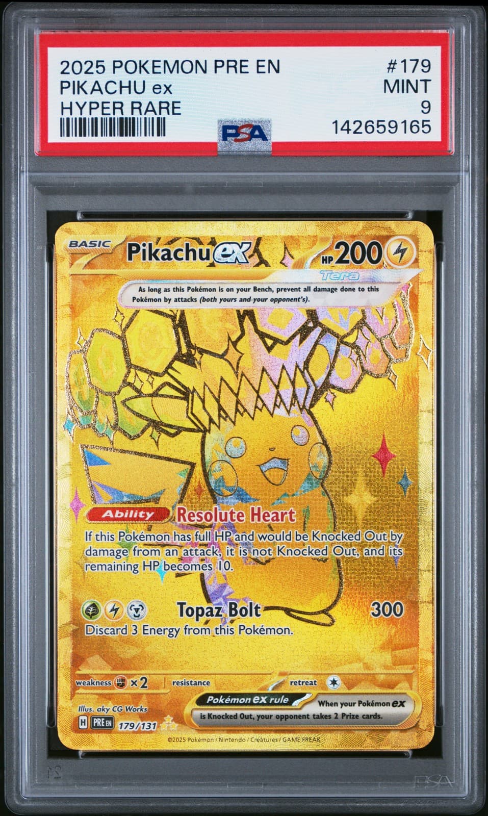 2025 POKEMON PRE EN-PRISMATIC EVOLUTIONS #179 PIKACHU ex PSA MINT 9