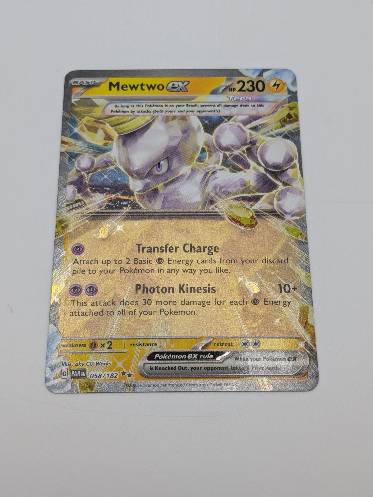 Mewtwo ex 058/182 Double Rare Paradox Rift Pokemon Holo Near Mint