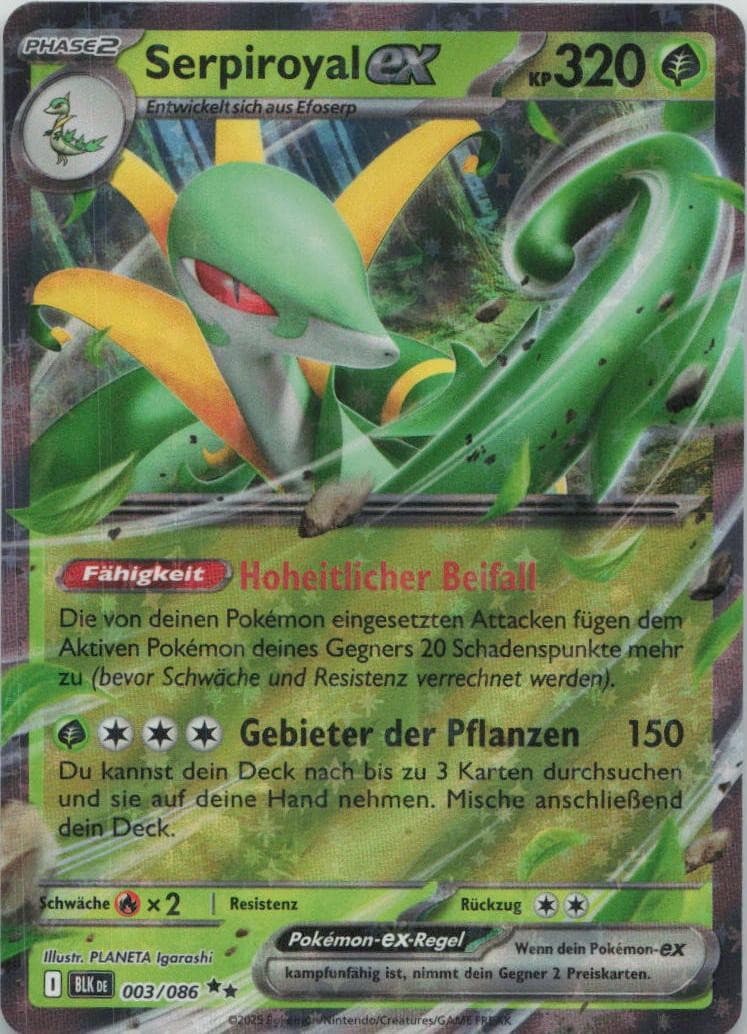 Pokémon Serpiroyal ex Schwarze Blitze #3 NM DE
