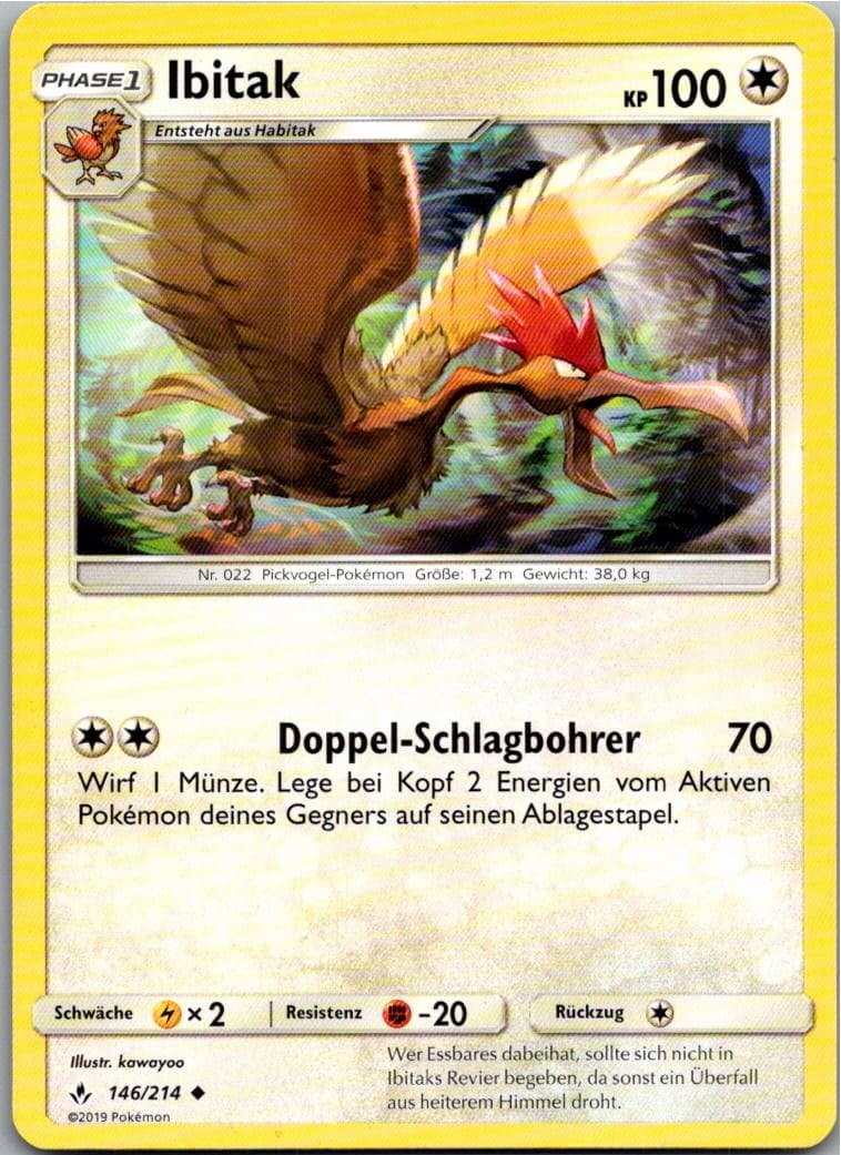 Pokemon Ibitak 146/214 Kräfte im Einklang Deutsch 2019 Karte