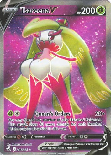 Tsareena V 246/264 Ultra Rare Fusion Strike Pokemon Holo Near Mint