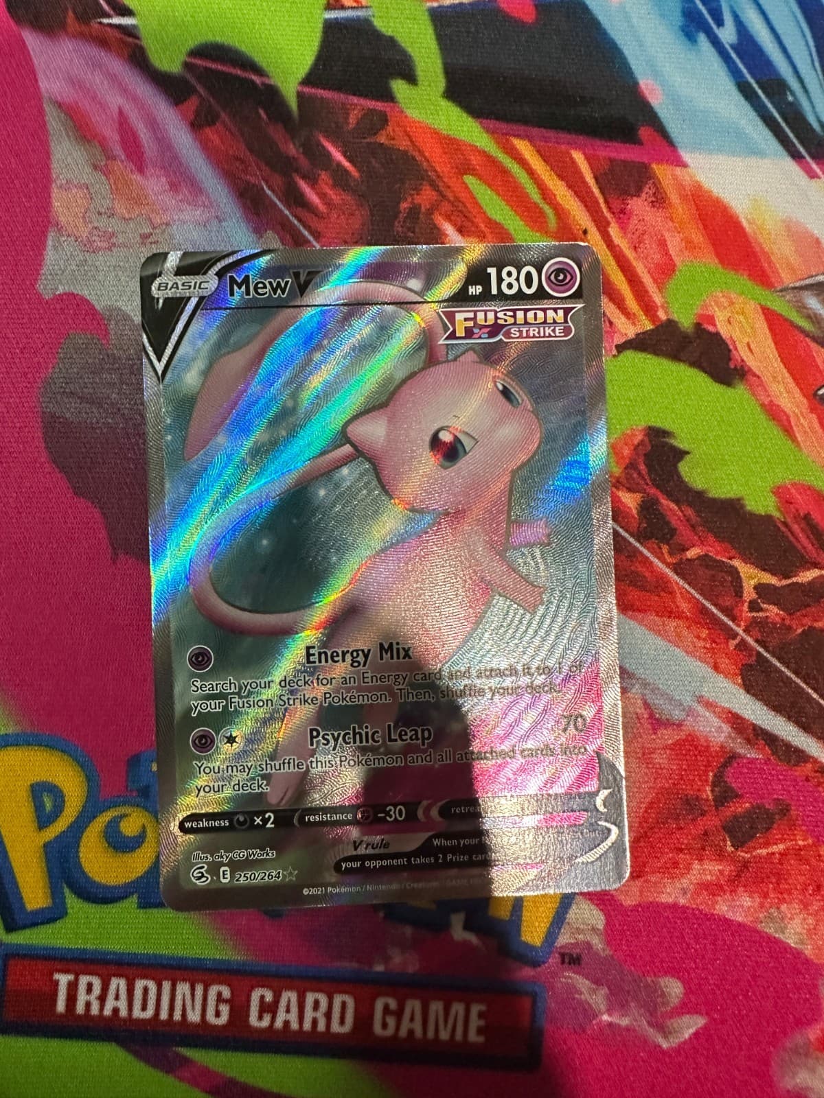 Pokemon Mew V Full Art 250/264 Fusion Strike Ultra Rare Near Mint