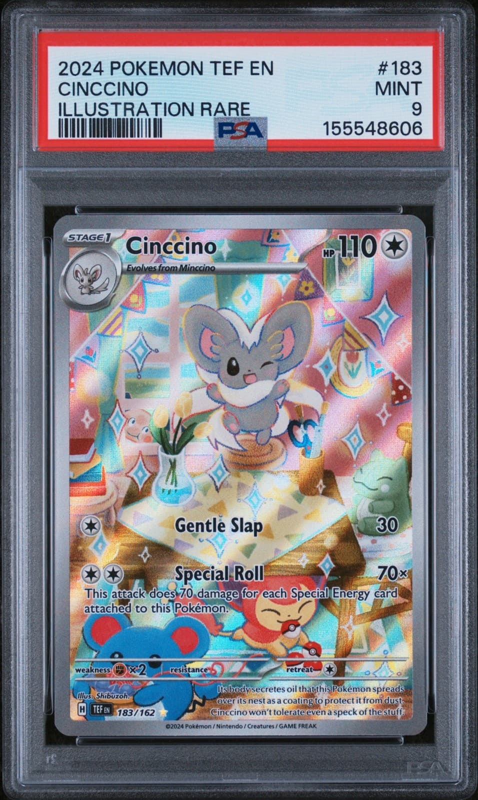 Cinccino 2024 TEF Illustration Rare 183/162 PSA MINT 9
