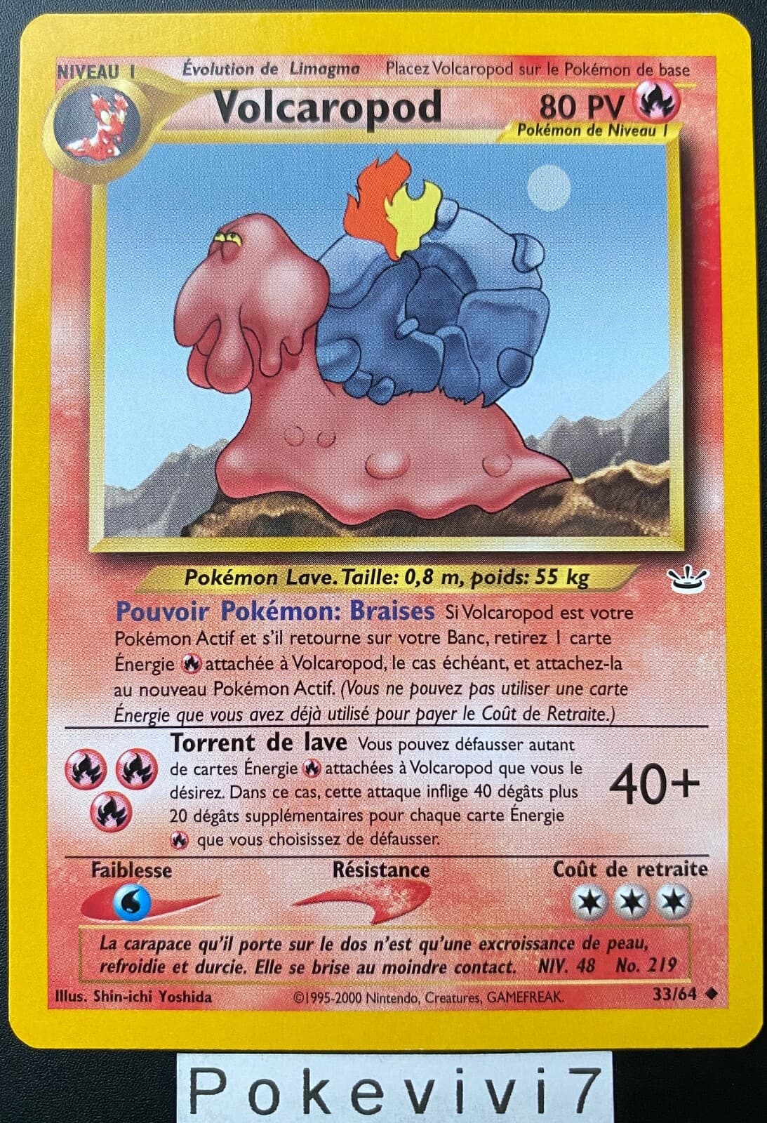 Carte Pokemon VOLCAROPOD 33/64 Néo Révélation Wizards FR Near Mint