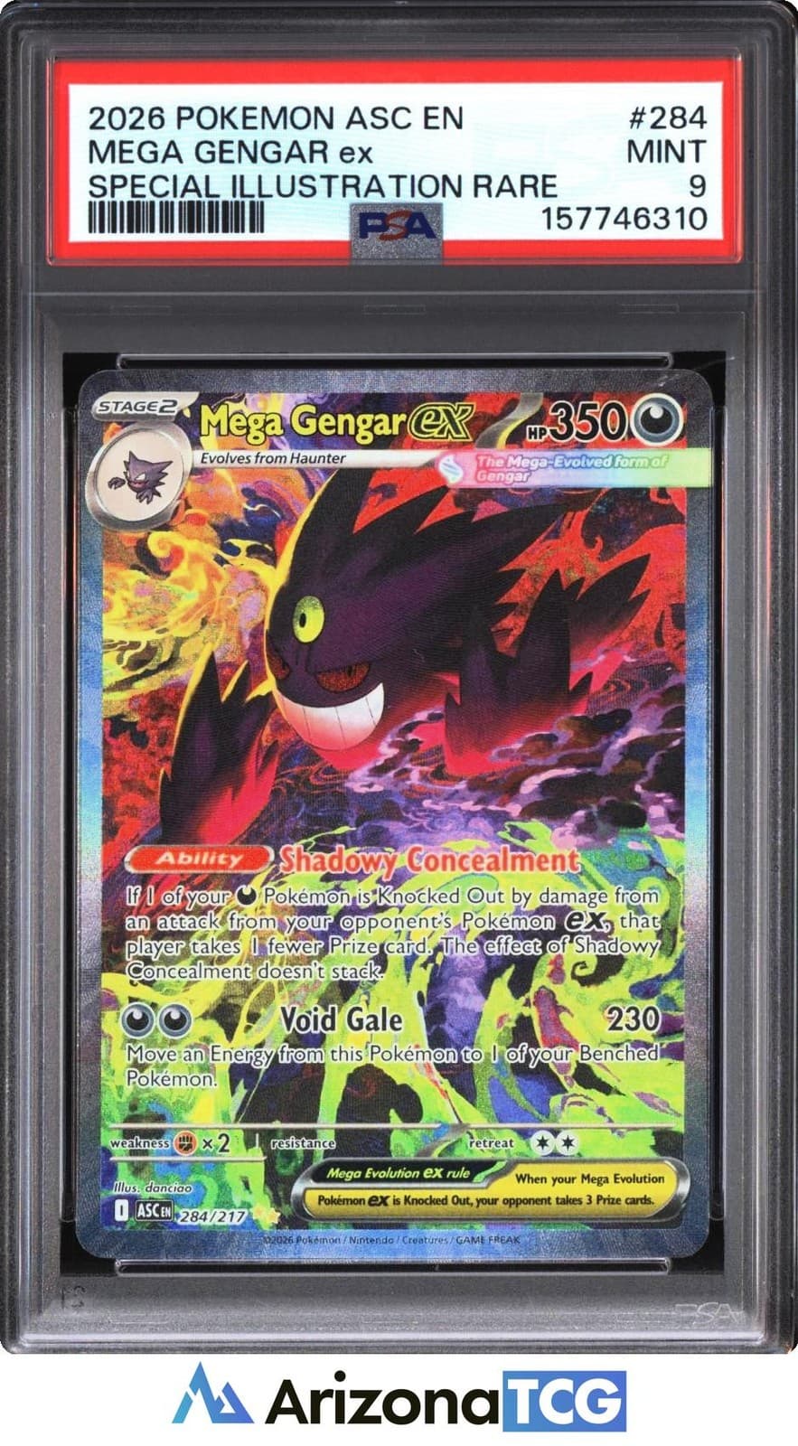 Pokemon 2026 Mega Gengar ex 284/217 SIR Ascended Heroes PSA 9