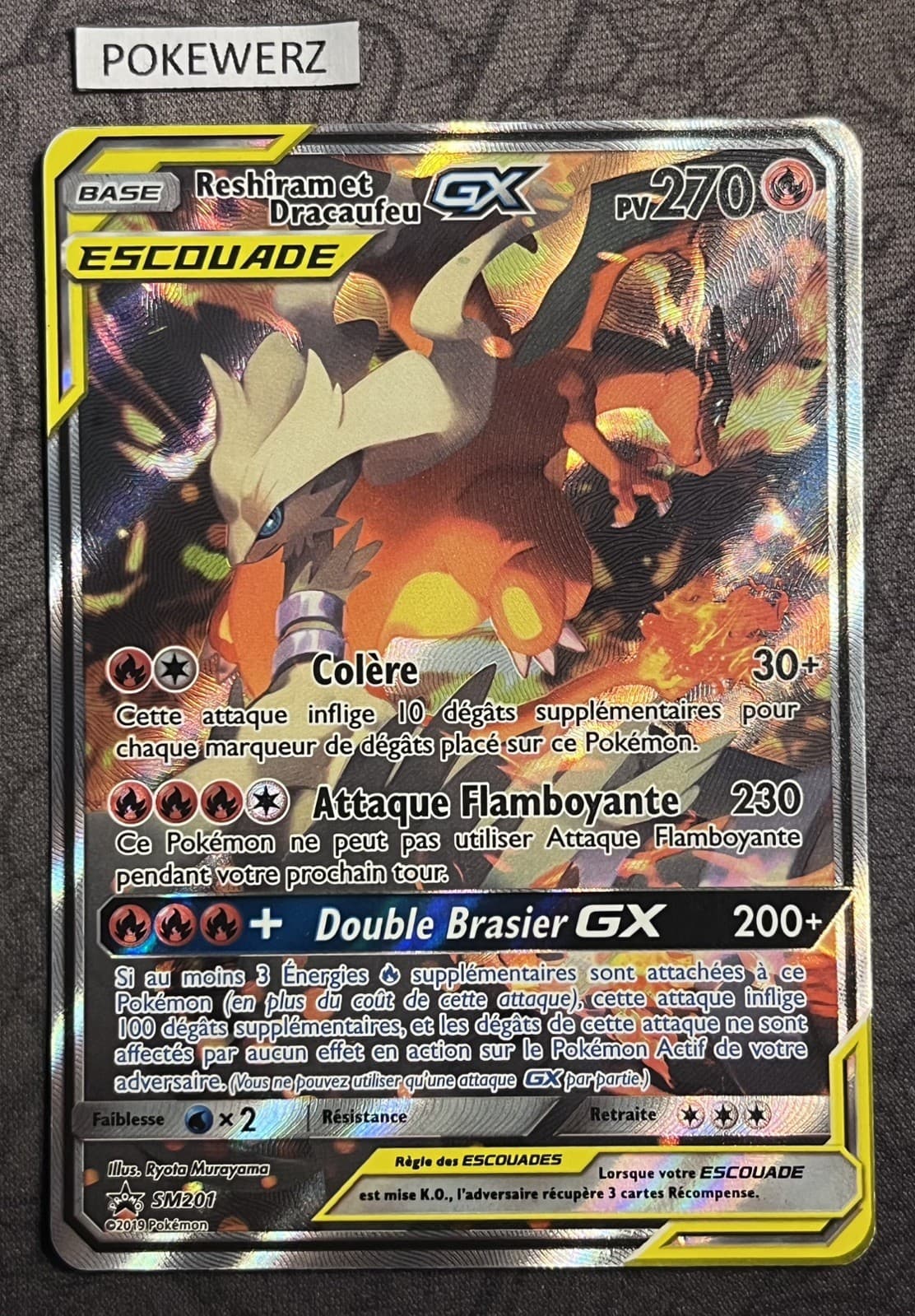 Carte Pokemon Reshiram Et Dracaufeu Gx Escouade Promo SM201 Français Vf FR