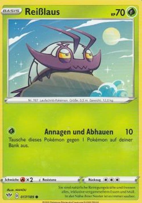 Reißlaus 017/189 Pokemon Flammende Finsternis Karte Deutsch
