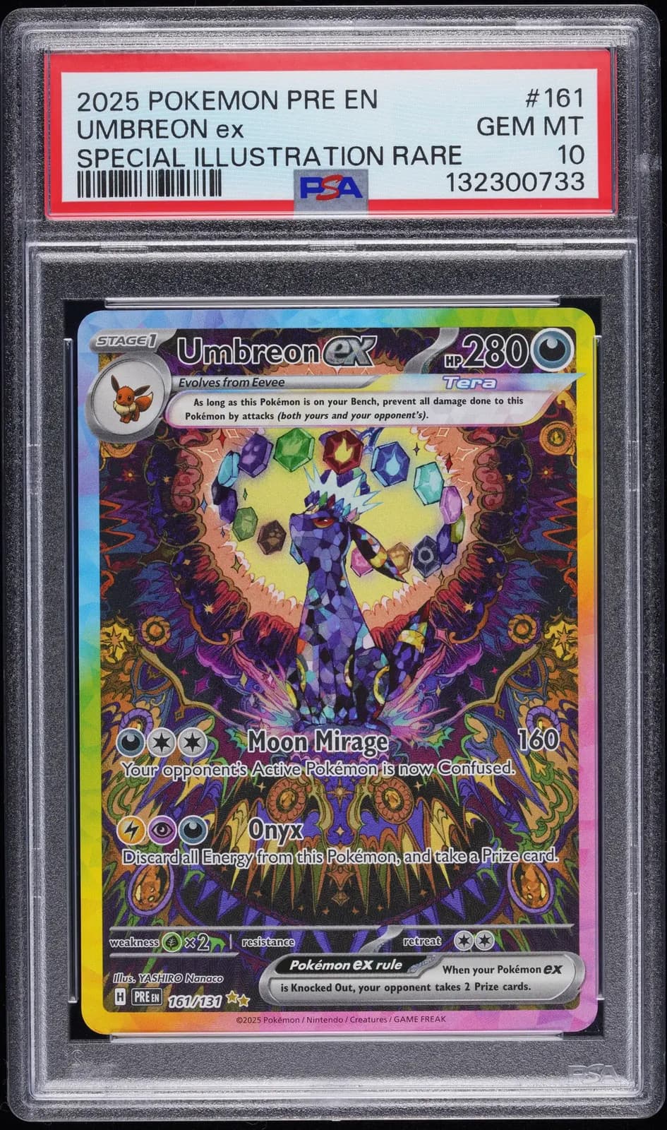 2025 Pokemon Prismatic Umbreon ex Special Illustration Rare #161/131 PSA 10