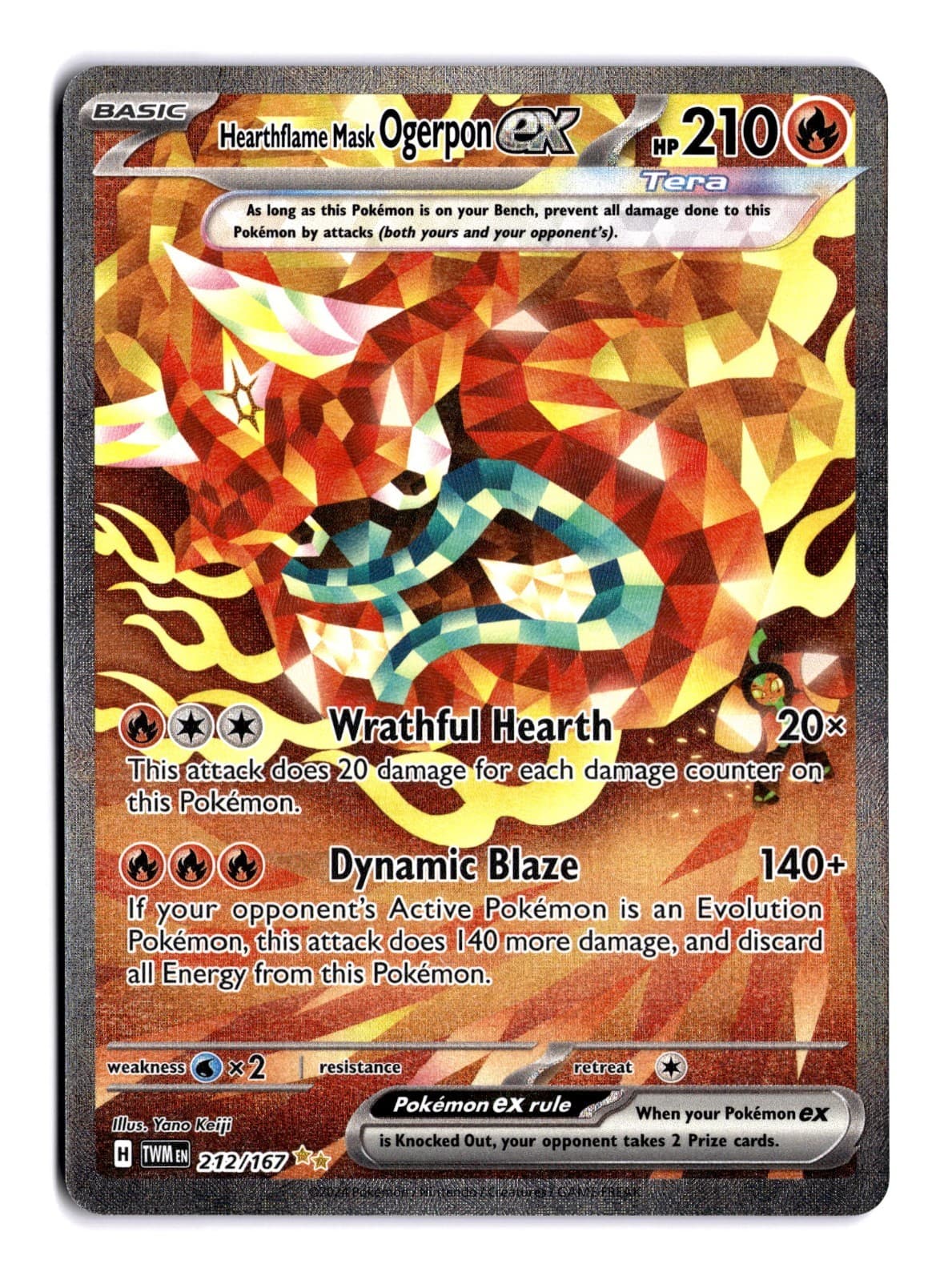 Pokemon Card Hearthflame Mask Ogerpon ex 212/167 Holo NM Twilight Masquerade