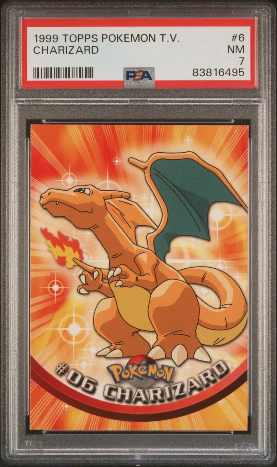 1999 Topps Pokemon TV Animation Edition Charizard #6 PSA 7 Graded Card — photo 1 of 2