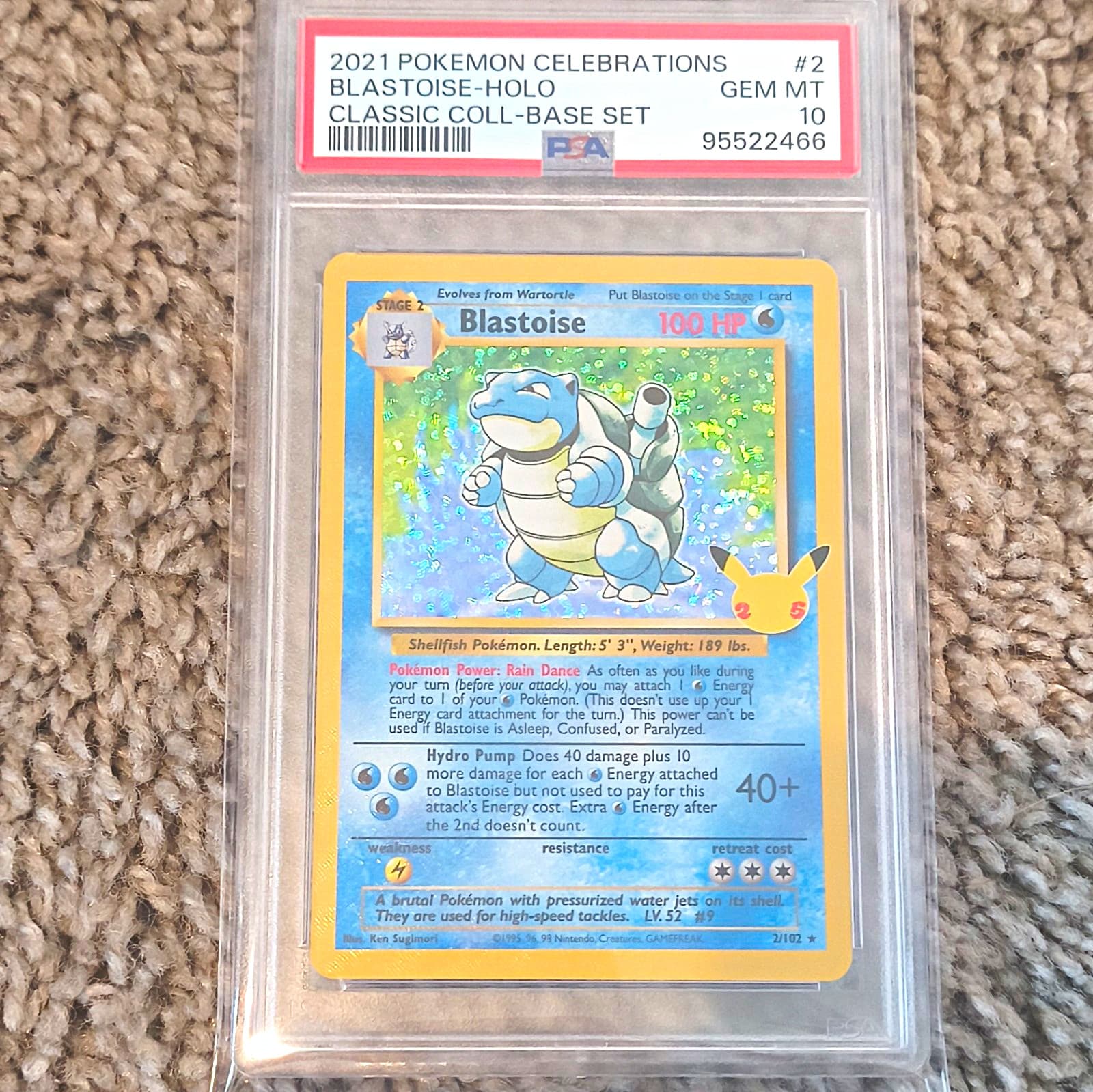 Blastoise 2/102 Celebrations Classic Collection Classic Holo EN PSA 10 95522466