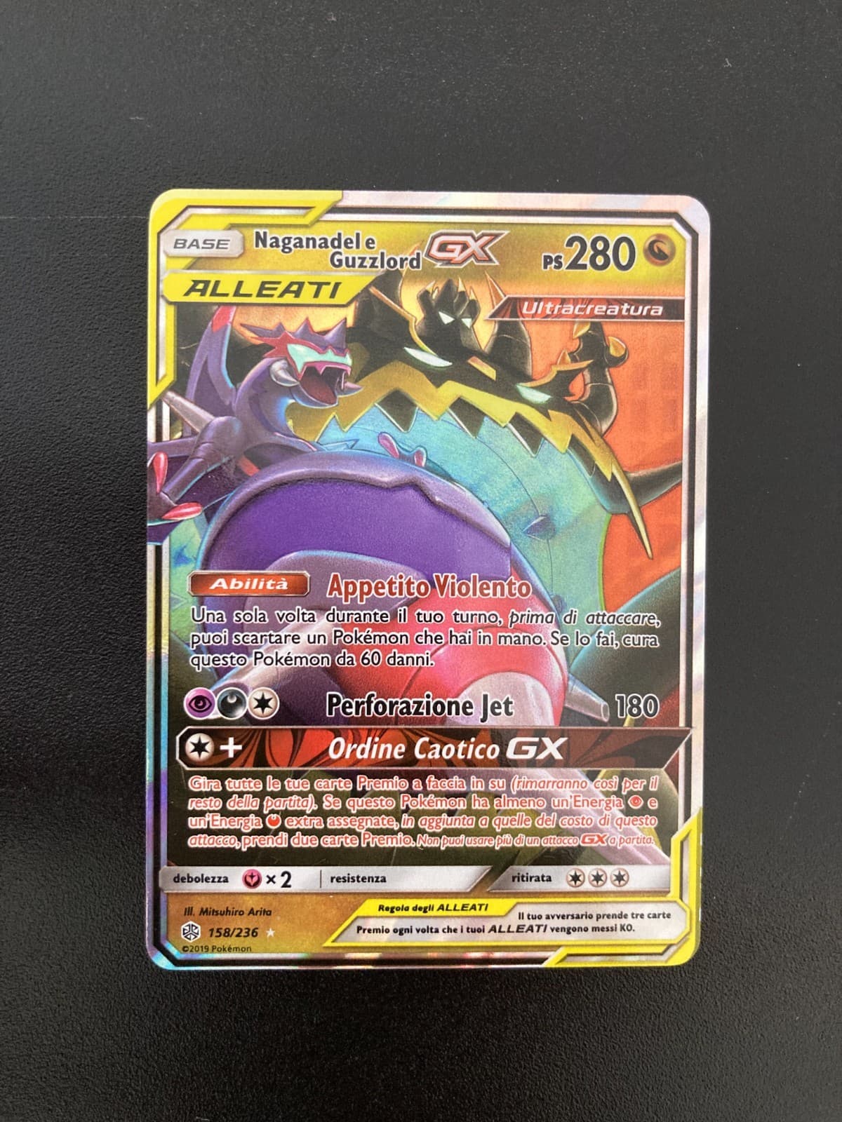 Pokemon Card Naganadel e Guzzlord GX 158/236 Eclissi Cosmica ITA EXC/NM