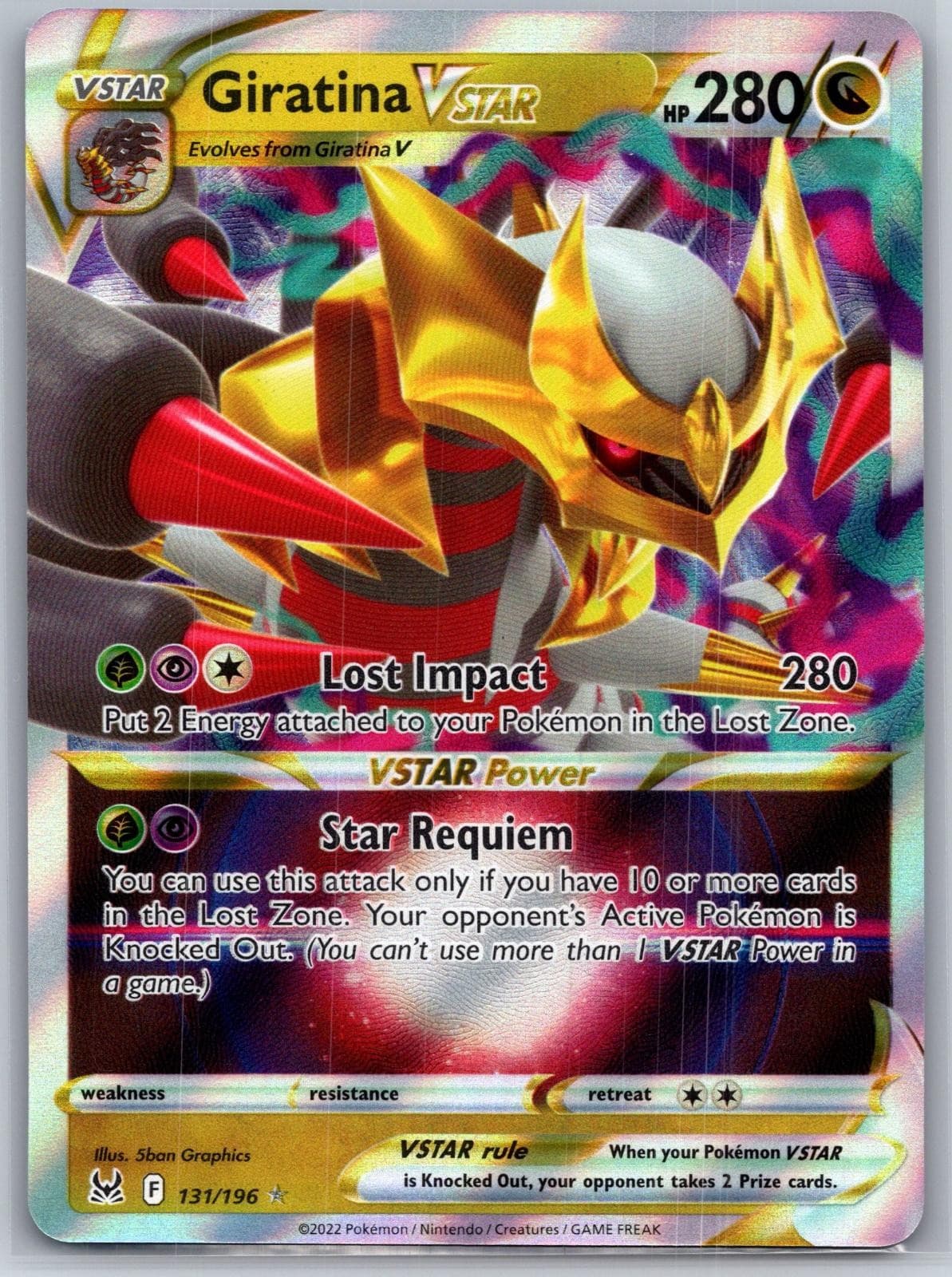 Giratina VSTAR 131/196 Holo Ultra Rare Near Mint Lost Origin