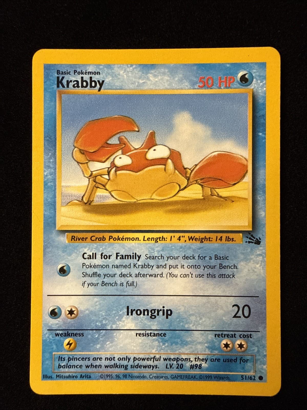 Krabby - Fossil - 51/62 - Pokemon TCG - NM