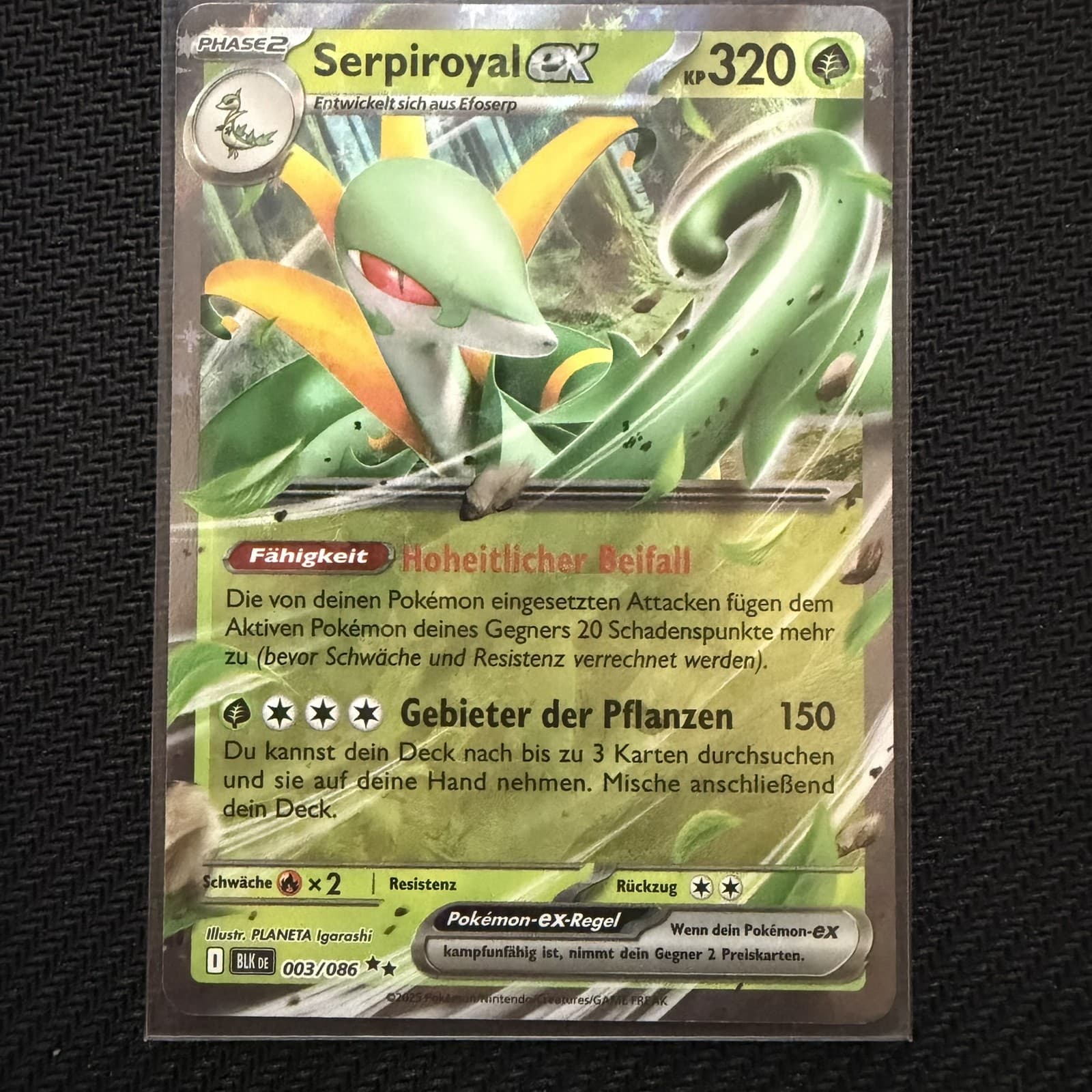 Serpiroyal ex Pokemon Karte #3 - Double Rare - Schwarze Blitze - DE