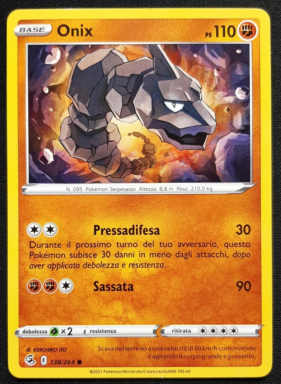 ONIX 138/264 Carta in Italiano POKEMON Colpo Fusione