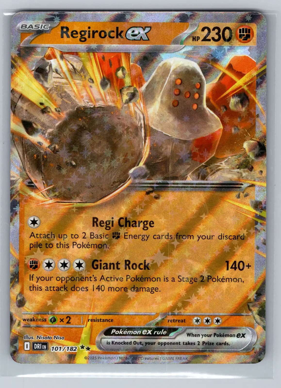 Regirock EX #101/182 2025 Destined Rivals Pokemon TCG