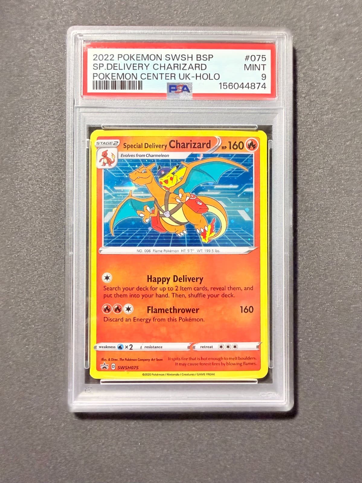 Pokemon TCG Special Delivery Charizard SWSH075 SWSH Promo Holo PSA 9 