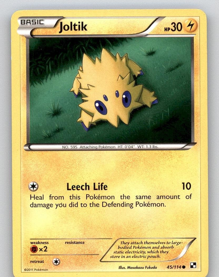 Joltik 45/114 Common Black & White Pokemon Moderately Played