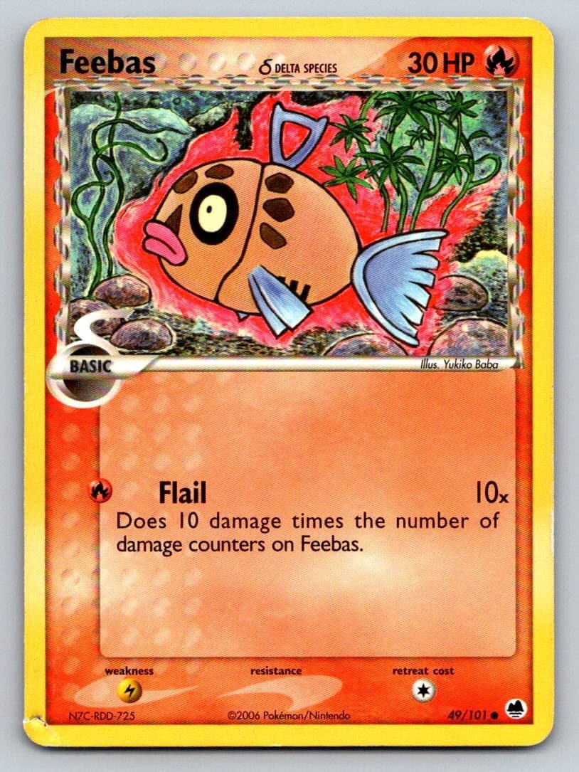 Feebas 49/101 HP Dragon Frontiers Pokemon