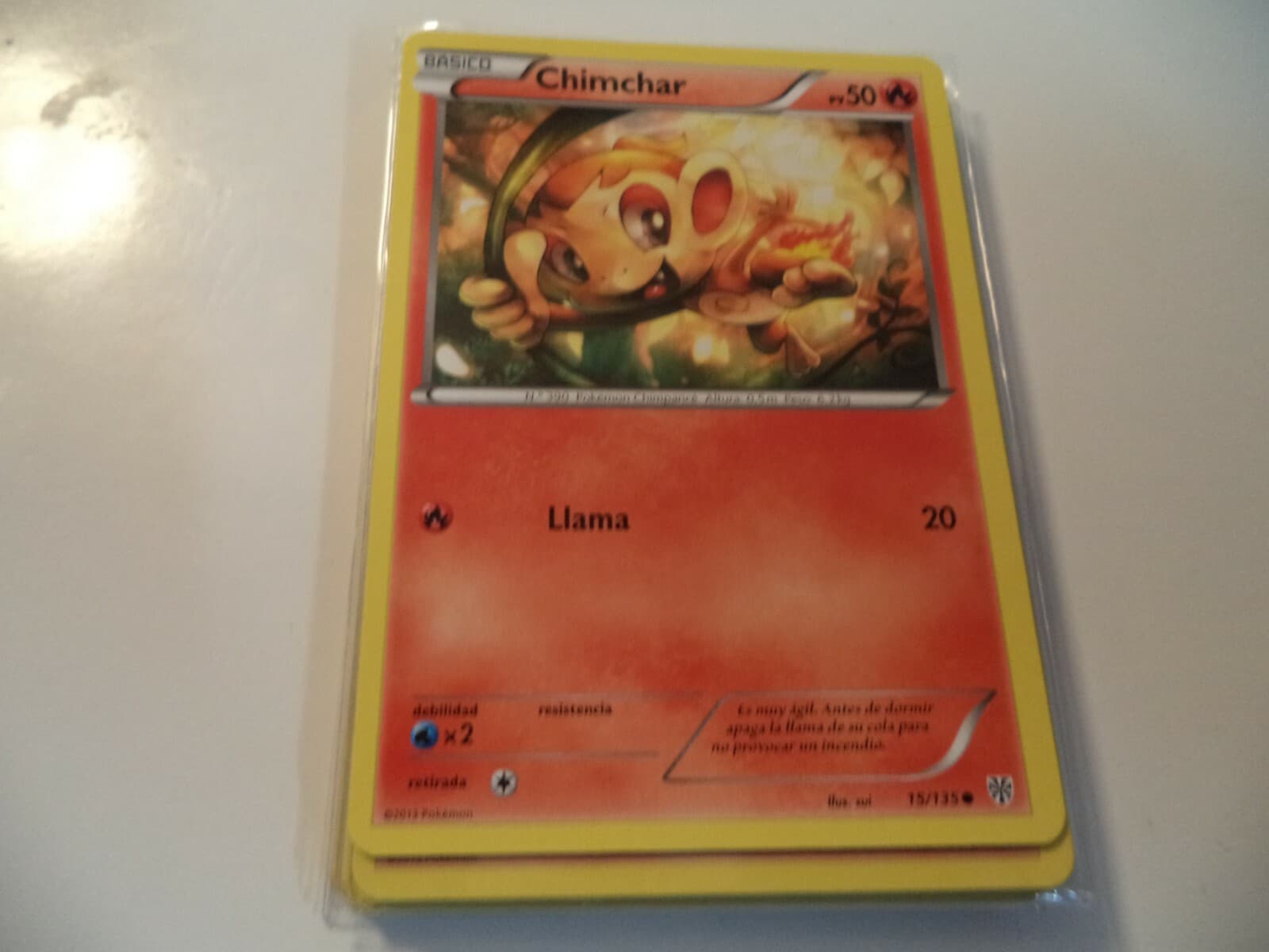 (EOY) SPANISH POKÉMON CHIMCHAR 15/135 GOOD CONDITION 2 CARDS FOR 1,10