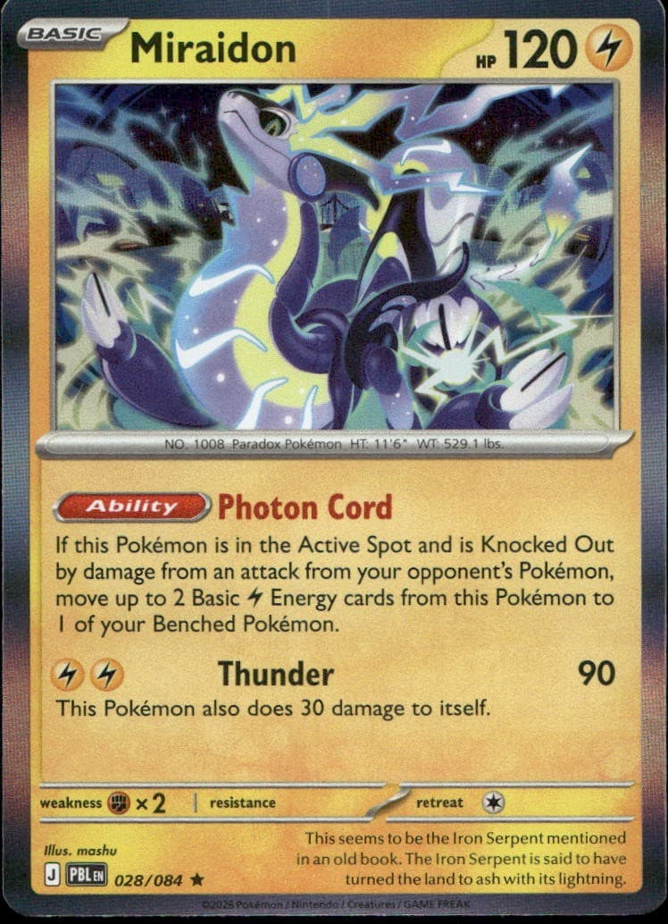 Miraidon 28/84 ME05 Pitch Black R NM English Pokémon
