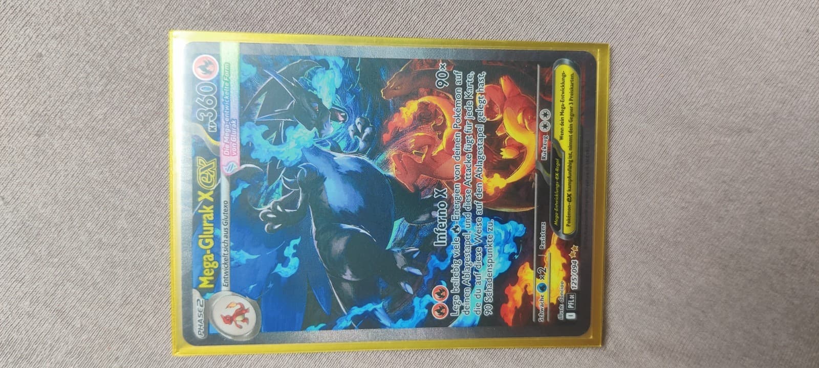 Pokémon Mega Glurak X EX Deutsch 125/094 Fatale Flammen mint
