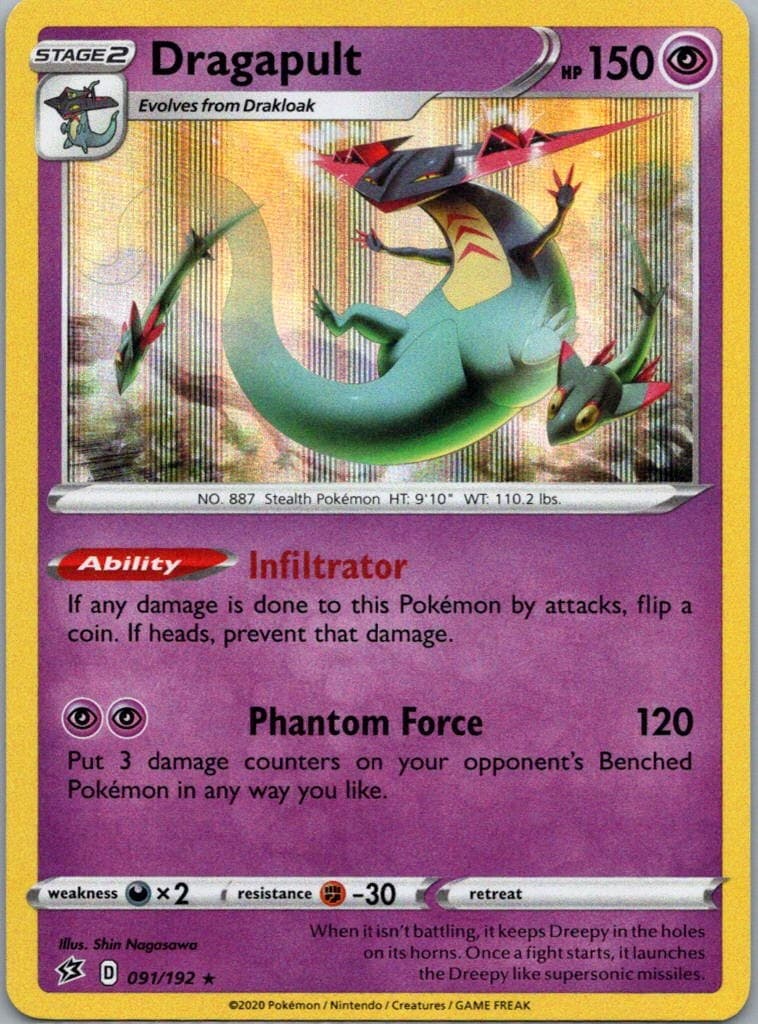 Pokemon TCG Dragapult 91/192 Rebel Clash Holo NM