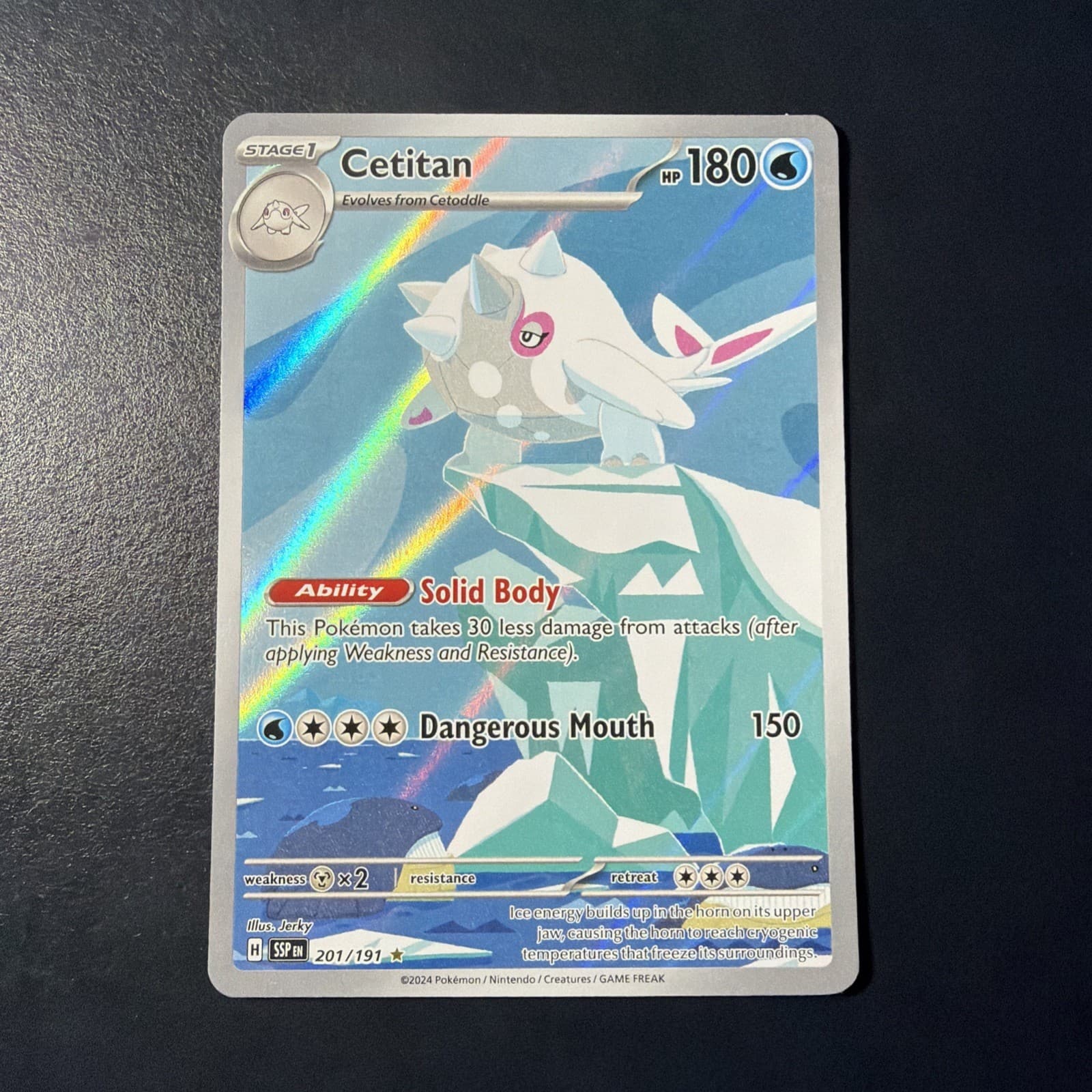 Pokemon Surging Sparks SV08 Cetitan - 201/191 IR Illustration Rare NM