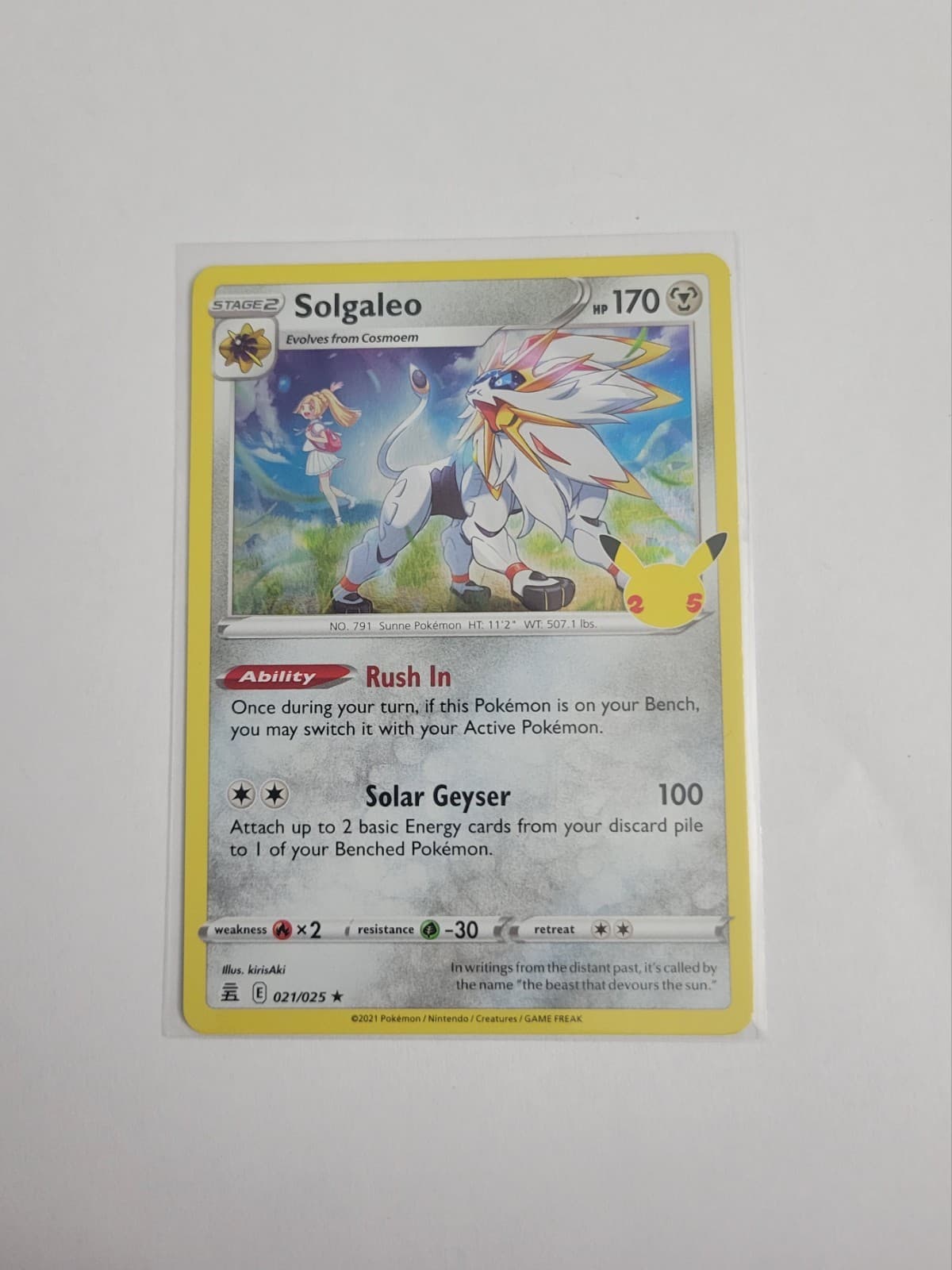 Pokemon TCG Solgaleo 21/25 Celebrations Holo NM