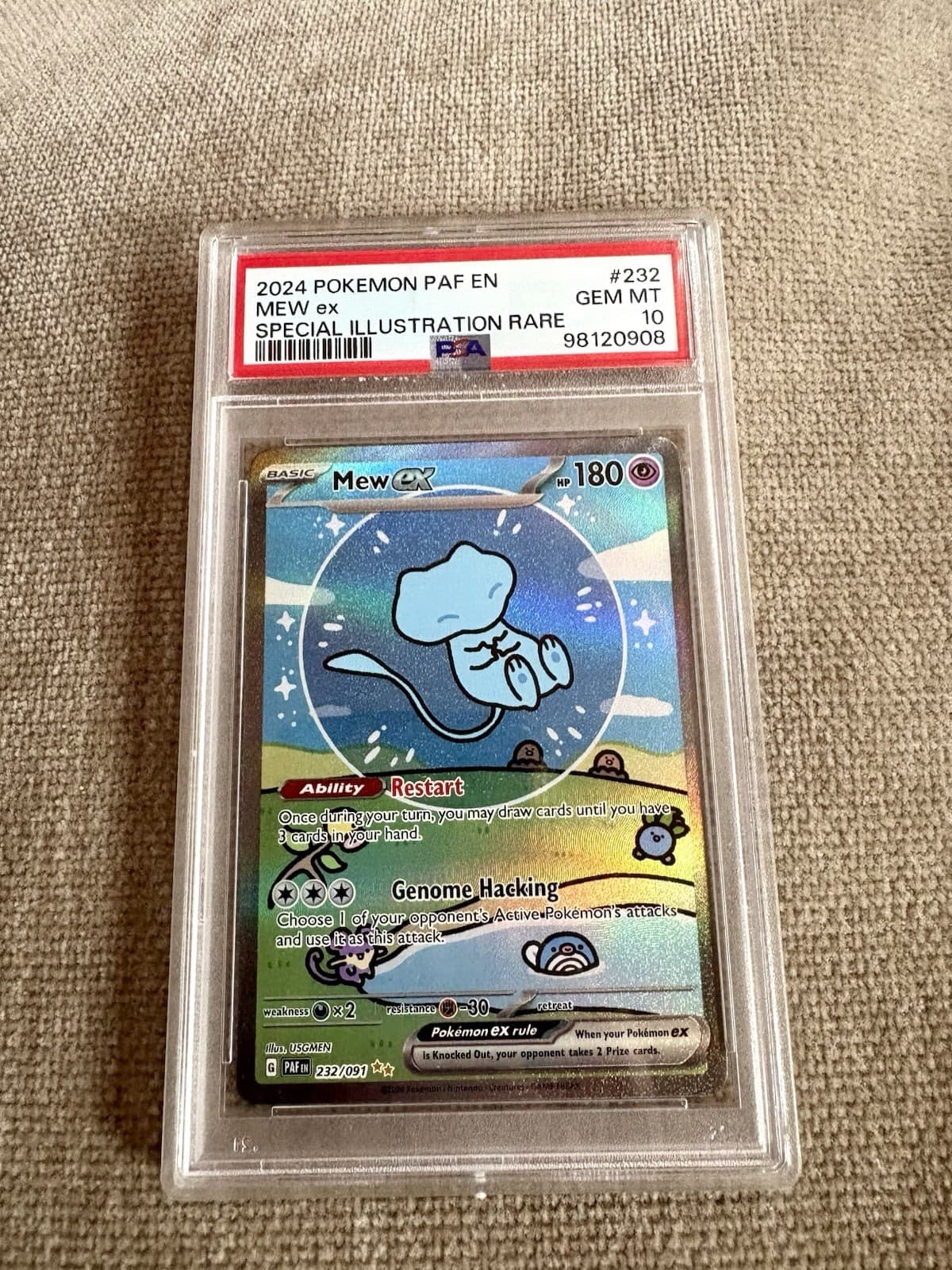 Pokemon 2024 Mew ex 232/091 SIR Paldean Fates GEM MINT PSA 10