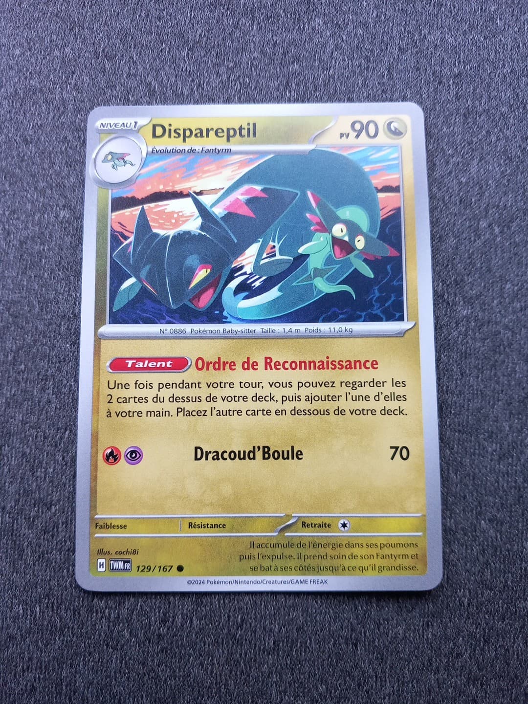 Carte Pokémon Dispareptil 129/167 Mascarade Crépusculaire Français