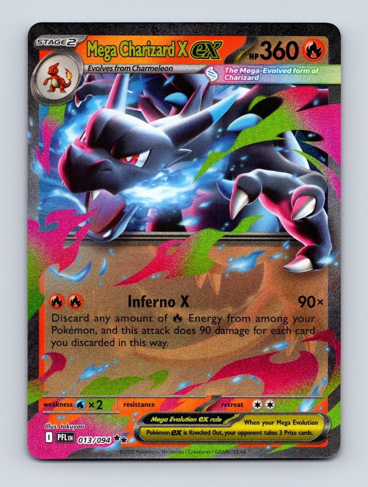 Mega Charizard X ex 13 - ME02: Phantasmal Flames Pokemon 2025