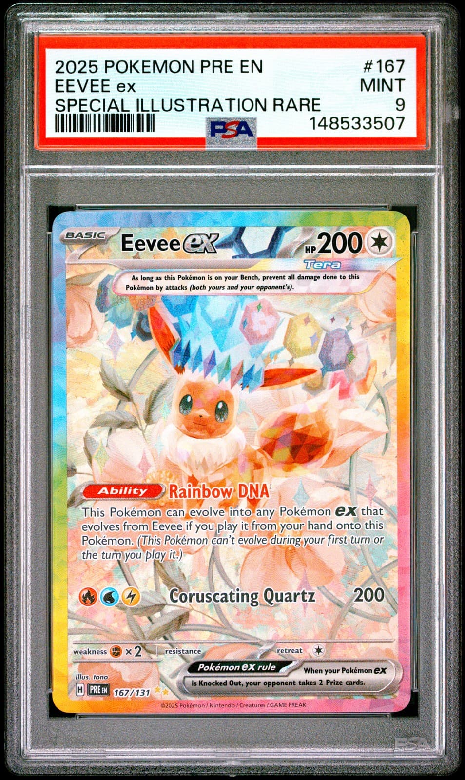 2025 EEVEE EX 167/131 SPECIAL ILLUSTRATION RARE POKEMON PSA 9